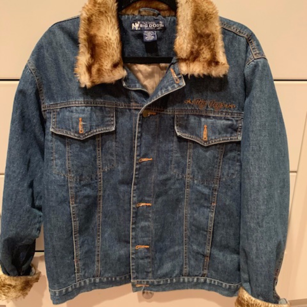 Vintage Big Dog Fur Jean Jacket